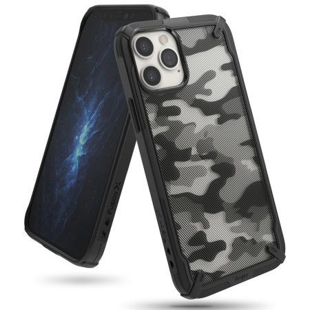 Ringke Fusion X Protective Camo Black Case - For iPhone 13 Pro Max