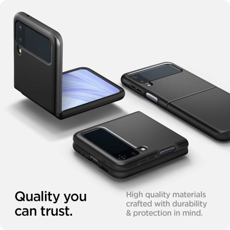Spigen Thin Fit Kompatibel mit Samsung Galaxy Z Flip Hülle Hardcase Matt Anti-Scratch Handyhülle Schutzhülle Case Schwarz 
