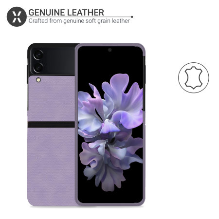 Olixar Genuine Leather Samsung Galaxy Z Flip 3 Case - Purple