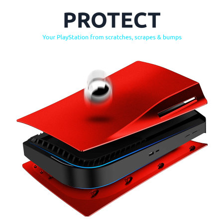 Olixar PS5 Disc Edition Faceplates Console Skin Case Cover - Red