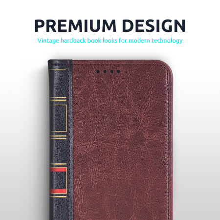 Olixar X-Tome Leather-Style Book Wallet Brown Case - For iPhone 13 Mini
