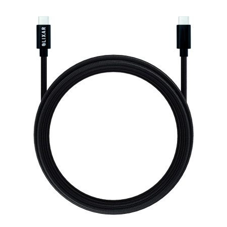 Olixar 100W 1.5m Braided USB-C to C Charge & Sync Cable - Black