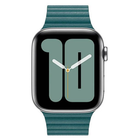 Official Apple Leather Loop Peacock Strap - For Apple Watch 44mm