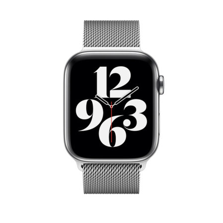 Official Apple Milanese Silver Loop - For Apple Watch 44mm