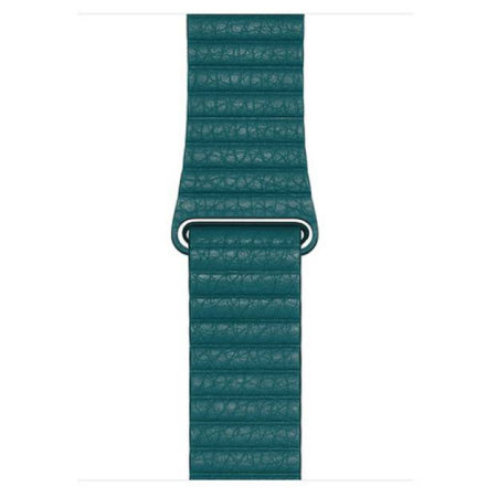 Official Apple Watch Series 7 45mm Leather Loop Strap - Peacock
