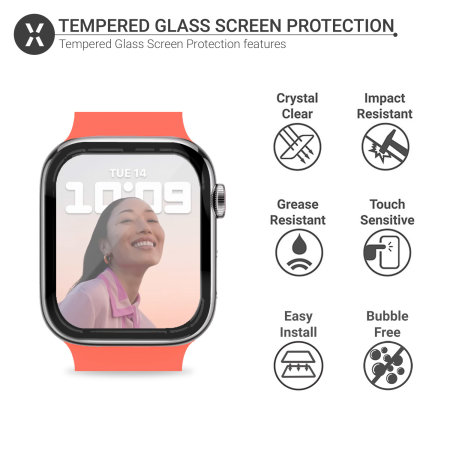 Olixar Soft Full Glass 41mm Screen Protector - For Apple Watch Series 7