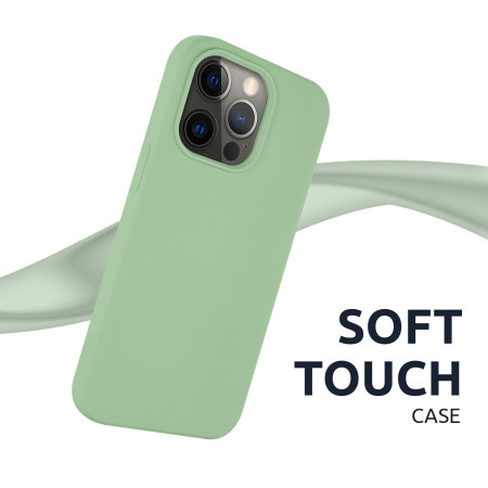 Olixar MagSafe Compatible Soft Silicone Green Case - For iPhone 13 Pro