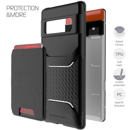 Ghostek Exec 4 Genuine Leather Wallet Black Case - For Google 6 Pro