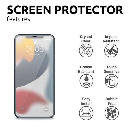 Olixar iPhone 13 mini Tough Case, Screen & Camera Protector Pack