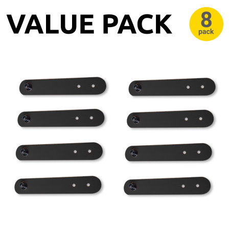 Olixar Adhesive Snap Cable Organisers - 8 Pack - Black