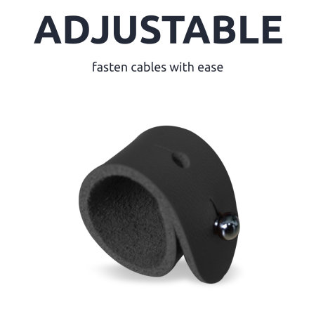 Olixar Adhesive Snap Cable Organisers - 8 Pack - Black