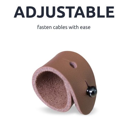 Olixar Adhesive Snap Cable Organisers - 8 Pack - Brown