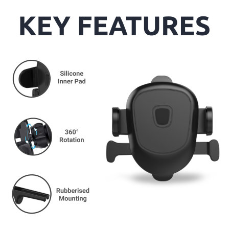 Olixar Smartphone Car Holder For Circular Air Vents - Black