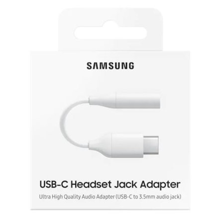 Official Samsung White USB-C To 3.5mm Audio Aux Adapter - For Samsung Galaxy S21 FE