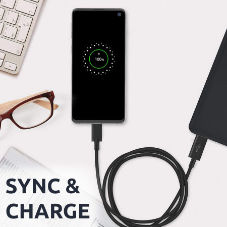 Olixar 3m Black USB-C Charging Cable - For Samsung Galaxy S22 Plus