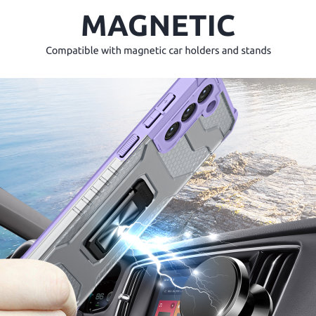 Olixar Magnetic Ring Stand Purple Case - For Samsung Galaxy S21 FE