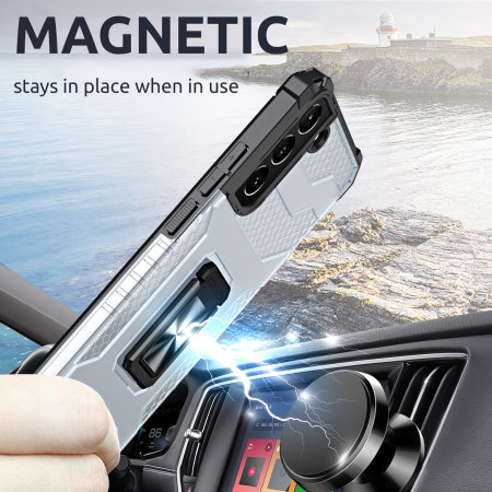 Olixar Magnetic Ring Stand Black Case - For Samsung Galaxy S22 Plus