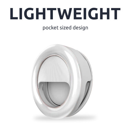 Olixar White Clip-On Selfie Ring LED Light - For Samsung Galaxy S22