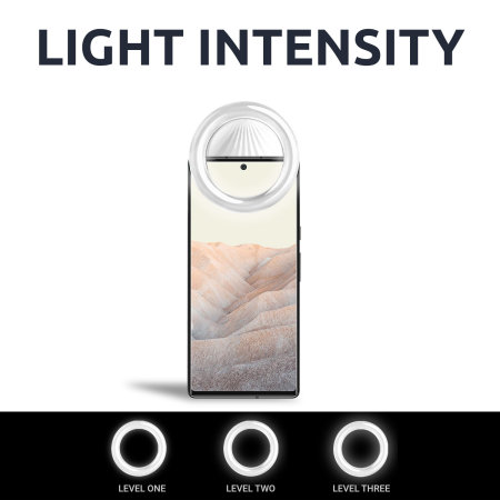 Olixar Clip-On Selfie Ring LED Light - White - For Google Pixel 6 Pro