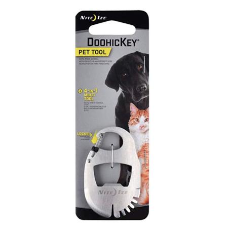 Nite Ize Doohickey® Portable Compact 4 in 1 Cat Grooming Tool - Steel