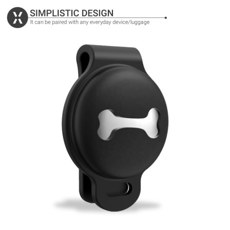 Olixar Apple AirTag Silicone Dog Collar Clip-On Case - Black
