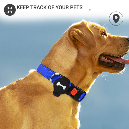 Olixar Apple AirTag Silicone Dog Collar Clip-On Case - Black