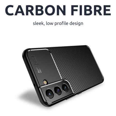 Olixar Carbon Fibre Protective Black Case - For Samsung Galaxy S22