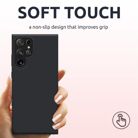 Olixar Soft Silicone Black Case - For Samsung Galaxy S22 Ultra