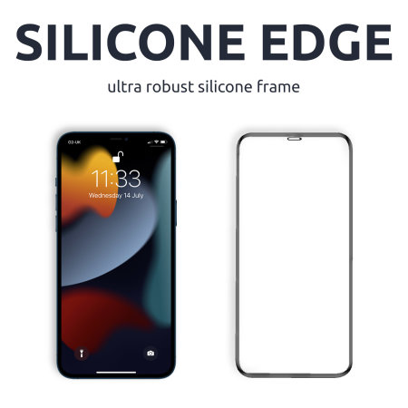 Olixar Silicone Edged Glass Screen Protector - For iPhone 13 Pro Max