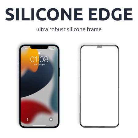 Olixar Silicone Edge Tempered Glass Screen Protector - For iPhone 13