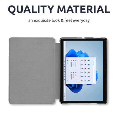Olixar Leather-Style Microsoft Surface Pro 8 Folio Stand Case - Black