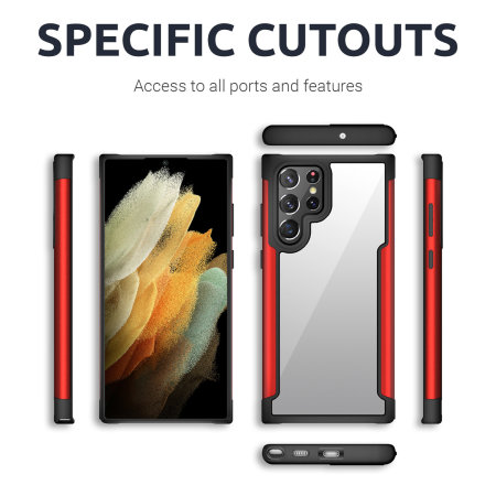 Olixar Novashield Bumper Red Case - For Samsung Galaxy S22 Ultra