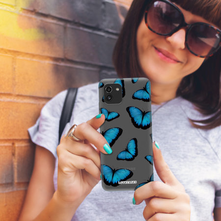 LoveCases Samsung Galaxy A03 Gel Case - Blue Butterfly