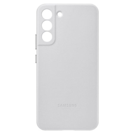 Official Samsung Leather Cover Light Grey Case - For Samsung Galaxy S22