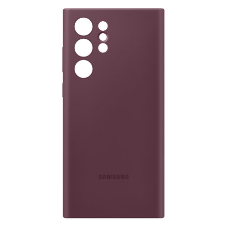 Official Samsung Silicone Cover Burgundy Case - For Samsung Galaxy S22 Ultra
