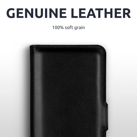 Olixar Genuine Leather Black Wallet Stand Case - For Samsung Galaxy A53 5G