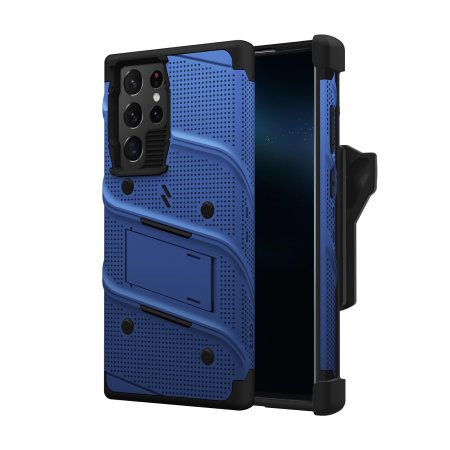 Zizo Bolt Blue Case & Screen Protector - For Samsung Galaxy S22 Ultra