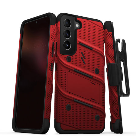 Zizo Bolt Red Case & Screen Protector - For Samsung Galaxy S22 Plus