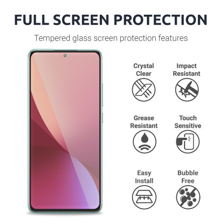 Olixar Xiaomi 12 Full Cover Tempered Glass Screen Protector