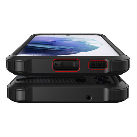 Hybrid Armor Black Case - For Samsung Galaxy S21 FE