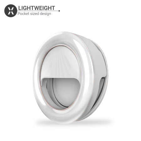 Olixar Samsung Galaxy A73 Clip-On Selfie Ring LED Light - White