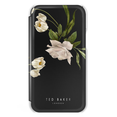 Ted Baker Elderflower Black And Silver Folio Case -  For Samsung Galaxy S22