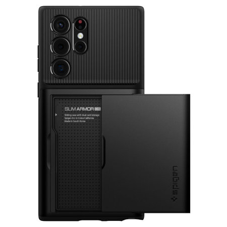 Spigen Slim Armor CS Black Case - For Samsung Galaxy S22 Ultra