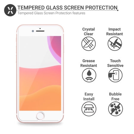 Olixar iPhone 8 Full Cover Glass Screen Protector - Black