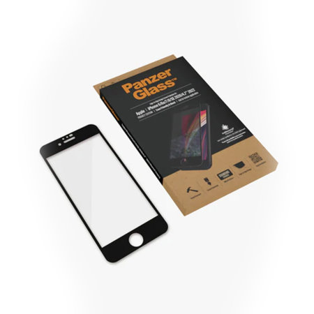 PanzerGlass Edge To Edge Black Tempered Glass Screen Protector - For iPhone SE 2022