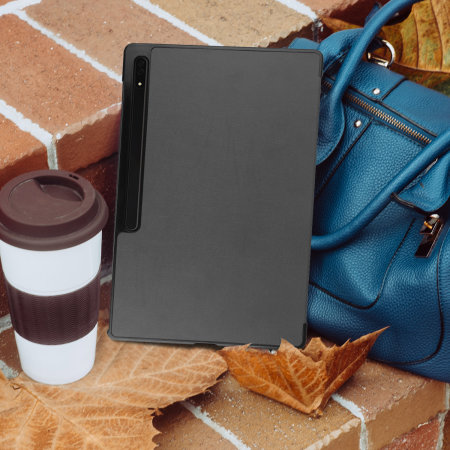 Olixar Grey Leather-Style Stand Case - For Samsung Galaxy Tab S8 Ultra