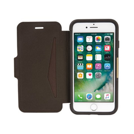 OtterBox Strada Espresso Brown Leather Folio Case - For iPhone SE 2022