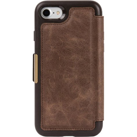 OtterBox Strada Espresso Brown Leather Folio Case - For iPhone SE 2022