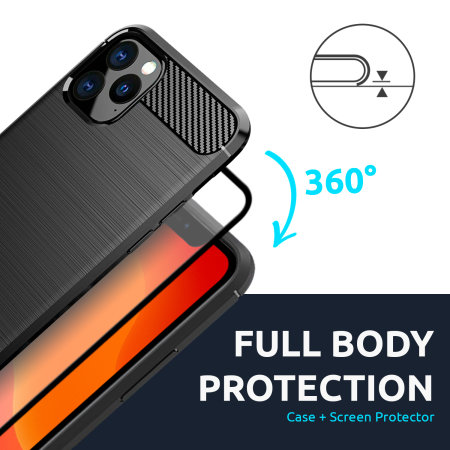 Olixar Sentinel Black Case & Glass Screen Protector - For iPhone SE 2022