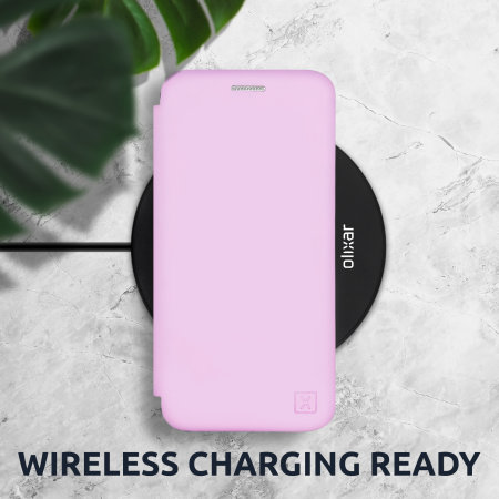 Olixar Soft Silicone Pastel Pink Wallet Case - For iPhone SE 2022
